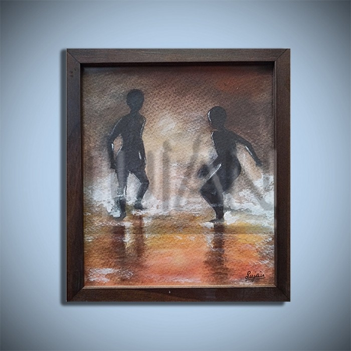 Pinturas Jugando en la playa 2