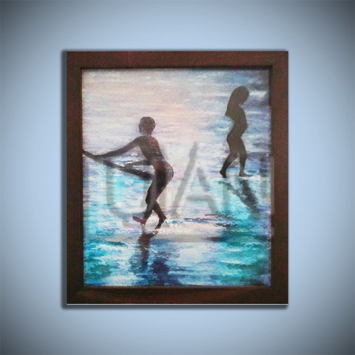 Pinturas Jugando en la playa 3